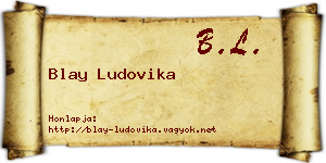 Blay Ludovika névjegykártya